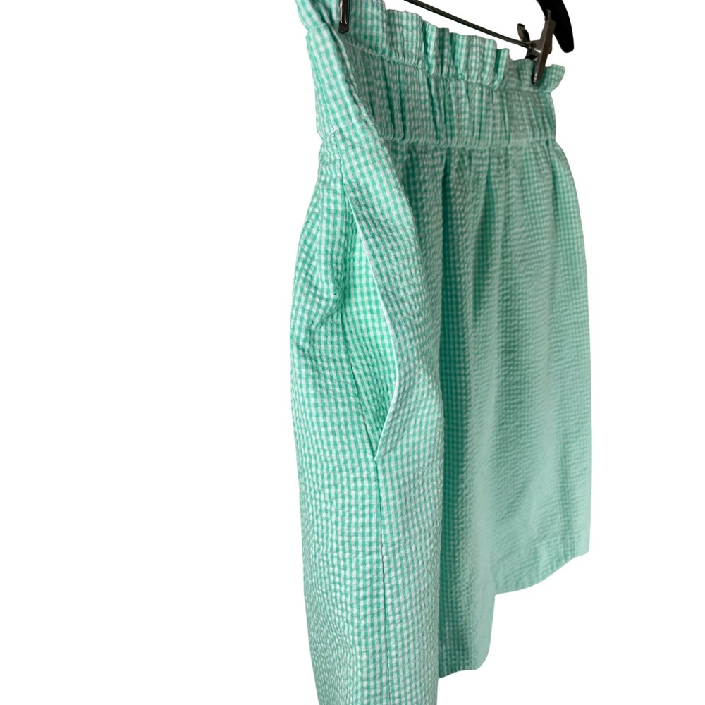 Lauren James Skirt Womens XS Seafoam Green Seersucker Scalloped Paperbag Mini - Picture 3 of 8